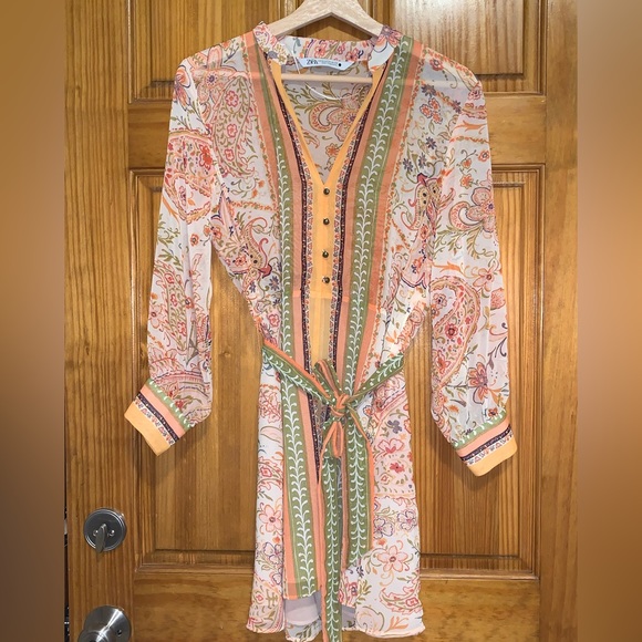 NWOT Zara Belted Dress - Picture 6 of 9